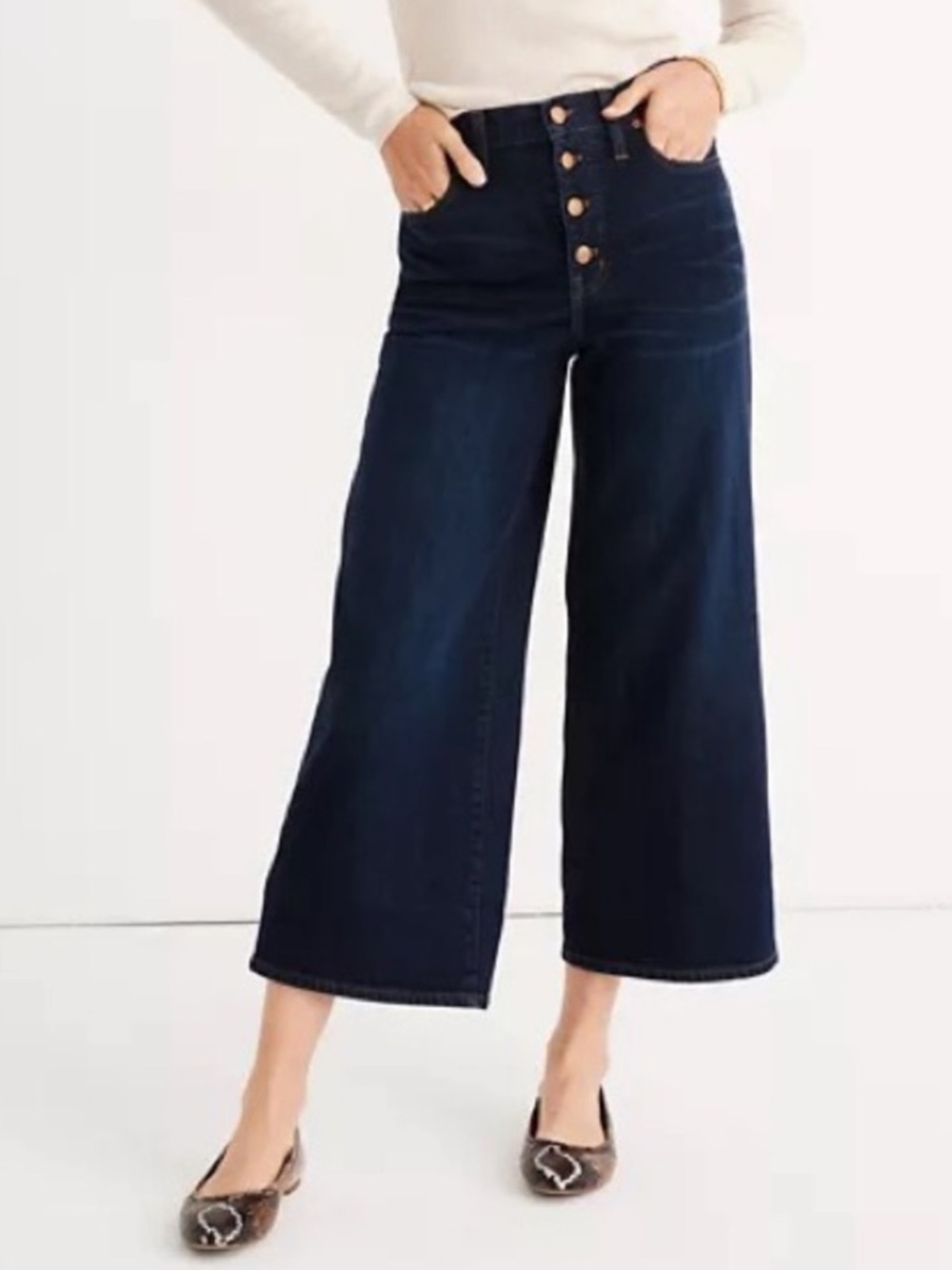 Madewell Wide Leg Crop Button Fly Jeans Size 26